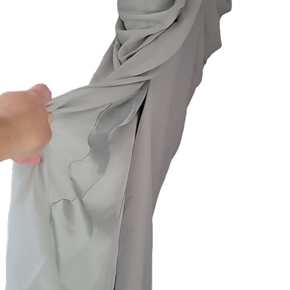 Happy Wedding Gown Gray Green Front Slit Adjustable Laced Back Fully Lined New - Picture 13 of 16